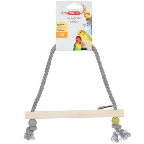 ZOLUX Hojdačka pre vtáky drevená s povrazom 27cm