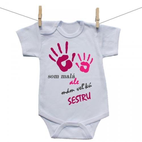 Boodyy Body s krátkym rukávom Som malá ale mám veľkú sestru 92 (18-24 mesiacov)