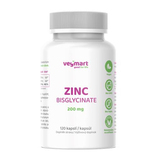 Vegmart Zinok Bisglycinát 200 mg, 120 kapsúl