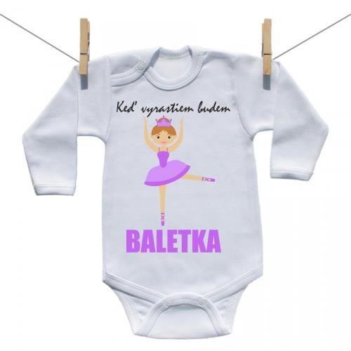 Boodyy Body s dlhým rukávom Keď vyrastiem budem baletka 92 (18-24 mesiacov) 2352-45089