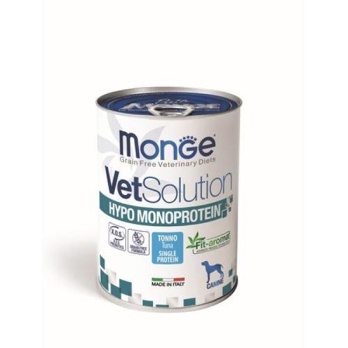 MONGE VetSolution Hypo Monoprotein Tuna 400g paštéta s tuniakom pre psov na zníženie intolerancií na zložky a živiny