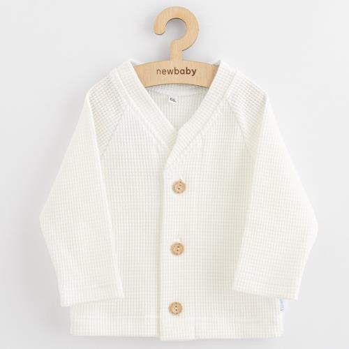 Dojčenský kabátik na gombíky New Baby Luxury clothing Oliver biely 56 (0-3m), 20C54962