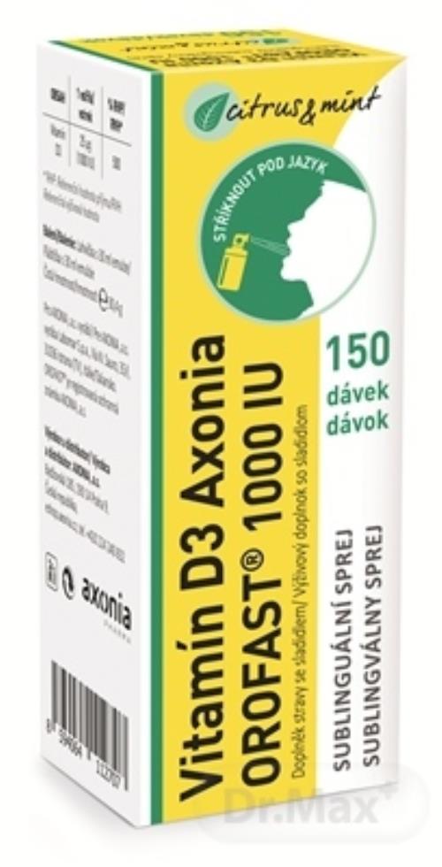 Vitamín D3 Axonia OROFAST 1000 IU