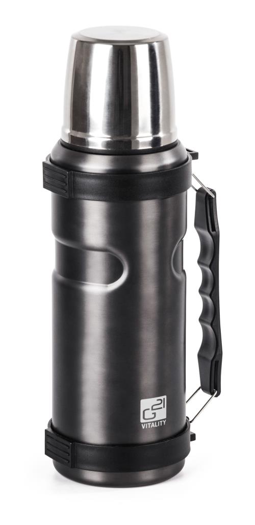 Termofľaša G21 na pitie, 1000 ml, šedá s rukoväťou