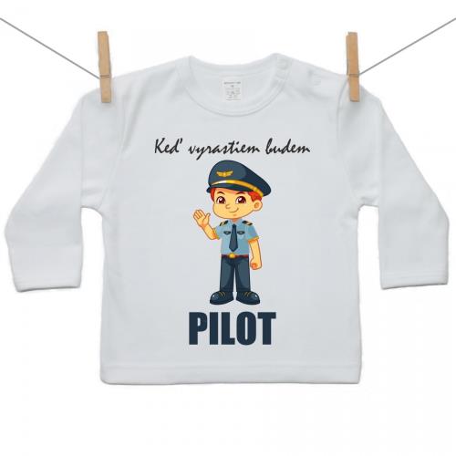 Boodyy Tričko s dlhým rukávom Keď vyrastiem budem pilot 134 (8-9 rokov) 2250-85291