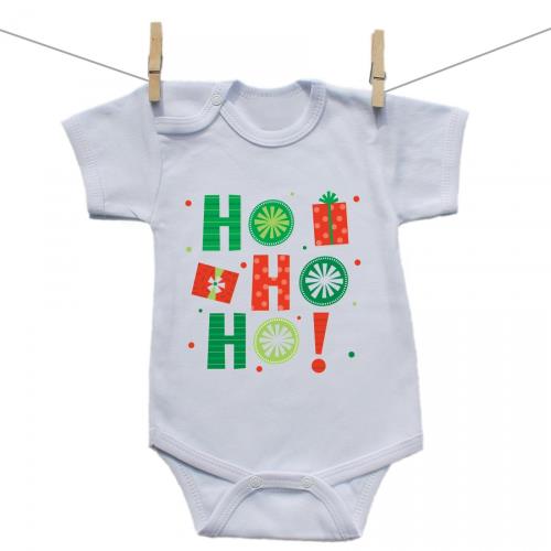 Boodyy Body s krátkym rukávom HO HO HO! 74 (6-9 mesiacov)