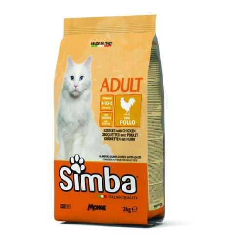 MONGE SIMBA Cat Chicken 2kg kompletné suché krmivo pre dospelé mačky s kuracím mäsom