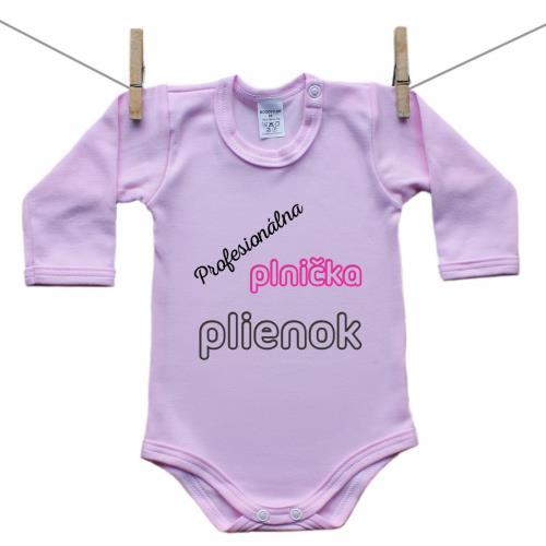 Boodyy Ružové Body s dlhým rukávom Profesionálna plnička plienok 50 (0 mesiacov)