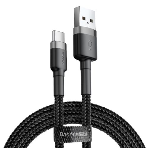 Baseus Cafule kábel USB / USB C QC 3.0 3A 1m, čierny/sivý