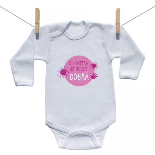 Boodyy Body s dlhým rukávom Od zajtra už budem dobrá 98 (2-3 roky)