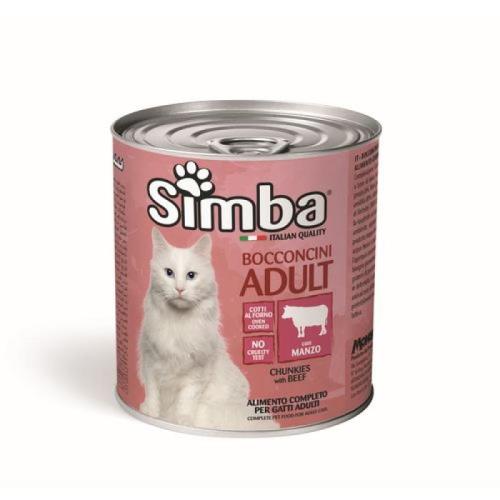 MONGE SIMBA Cat Chunks with beef 720g konzerva pre dospelé mačky s hovädzím mäsom