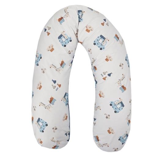 Vankúš na dojčenie Velvet Giraffe blue 180 cm