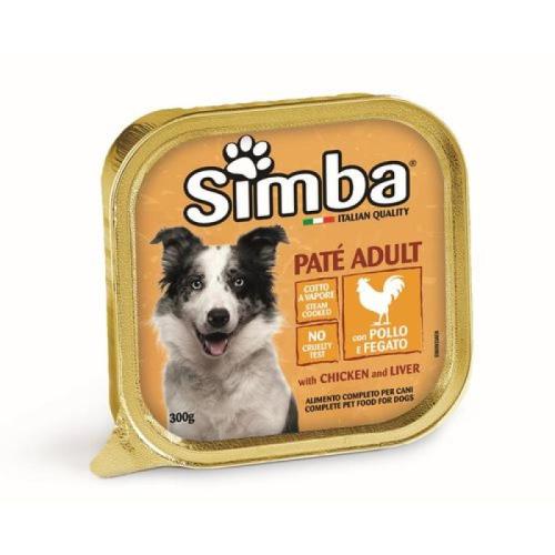 MONGE SIMBA Dog Paté Chicken and liver 300g paštéta pre dospelých psov s kuracím mäsom a pečeňou