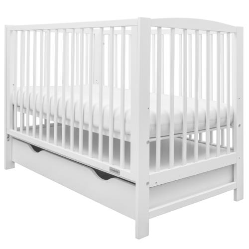 Detská postieľka New Baby LILLY so sťahovacou bočnicou a šuplíkom biela , 20C55277