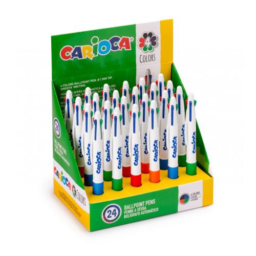 4 - farebné guľôčkové pero Carioca 24 ks-CARIOCA