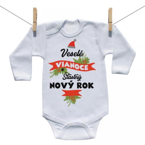 Boodyy Body s dlhým rukávom Veselé Vianoce a šťastný nový rok 50 (0 mesiacov)