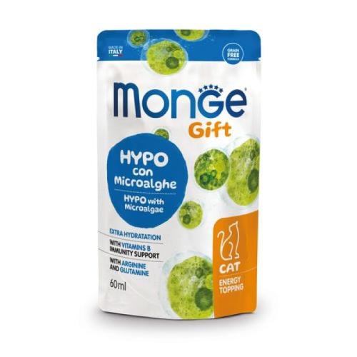MONGE GIFT Hypo Microalgae 60ml tekuté doplnkové krmivo pre mačky s mikroriasami- hydrolyzované živočíšne bielkoviny