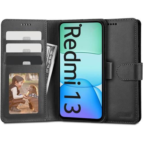 Tech-Protect Wallet knižkové puzdro na Xiaomi Redmi 13, čierne