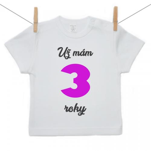 Boodyy Tričko s krátkym rukávom Už mám 3 roky Dievča 92 (18-24 mesiacov) 2526-46295