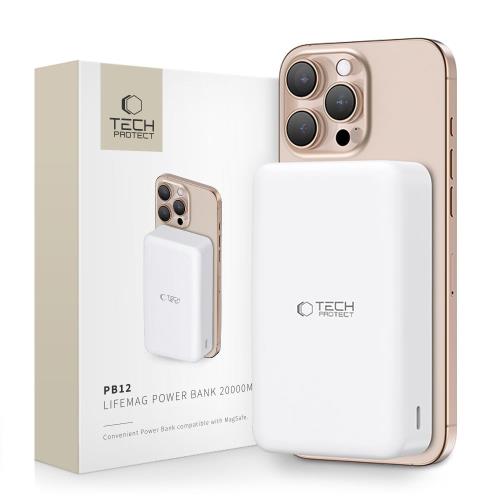 Tech-Protect PB12 LifeMag MagSafe Power Bank 20000mAh, biely