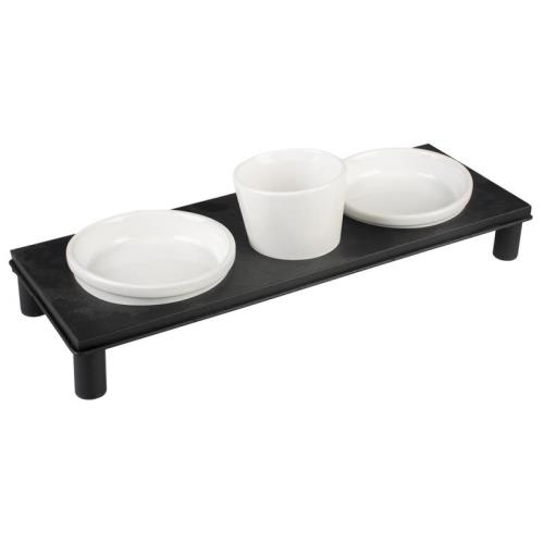 DUVO+ Sada 3 keramických misiek v kovovom stojane -obdĺžník 200ml/41x14,5cm