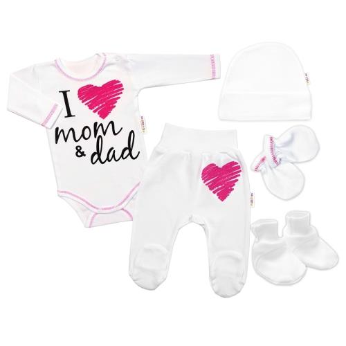 Súpravička do pôrodnice I love mom & dad, veľ. 62, holka