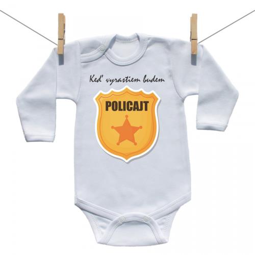 Boodyy Body s dlhým rukávom Keď vyrastiem budem policajt 68 (3-6 mesiacov)