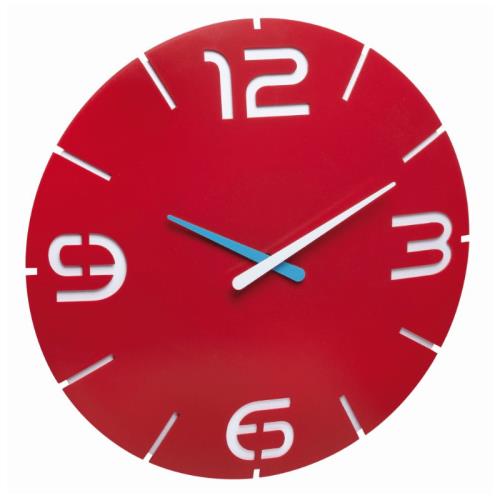 60.3047.05 TFA CONTOUR dizajnové nástenné hodiny, červené