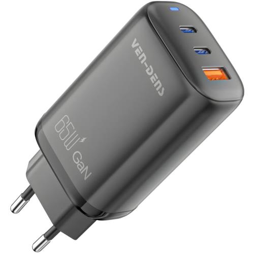 Rýchlonabíjačka GaN Pro 65W s 2x USB-C a USB - Čierna H34295