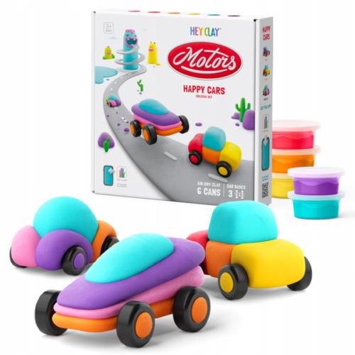 HEY CLAY Happy Cars Modelovacia hmota - Autá HCL60902