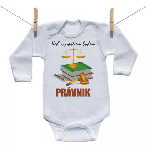 Boodyy Body s dlhým rukávom Keď vyrastiem budem právnik 80 (9-12 mesiacov)
