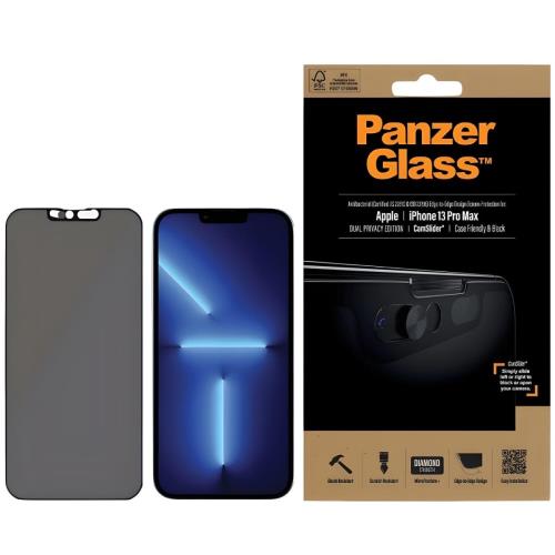 Tvrdené sklo Case Friendly Privacy CamSlider AB pre iPhone 13 Pro Max - Čierna H28960