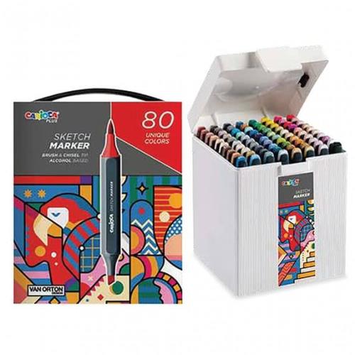 Skatch popisovače obojstranné permanentné CARIOCA box 80ks-CARIOCA