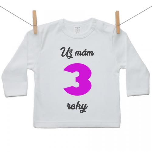 Boodyy Tričko s dlhým rukávom Už mám 3 roky Dievča 122 (6-7 rokov) 2525-46289