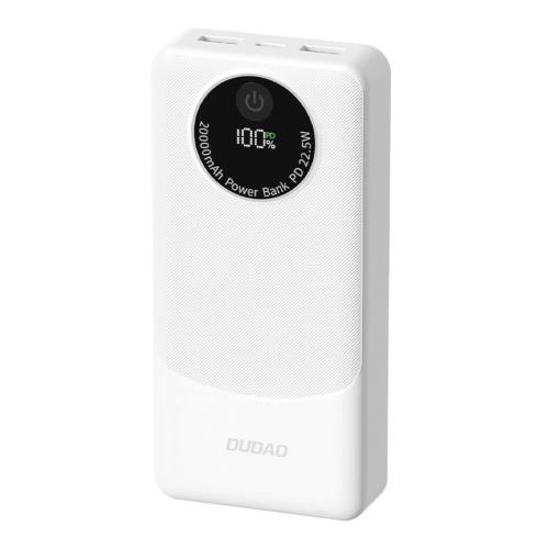 Dudao K12Pro Power Bank 20000mAh USB / USB-C 22.5W, biely