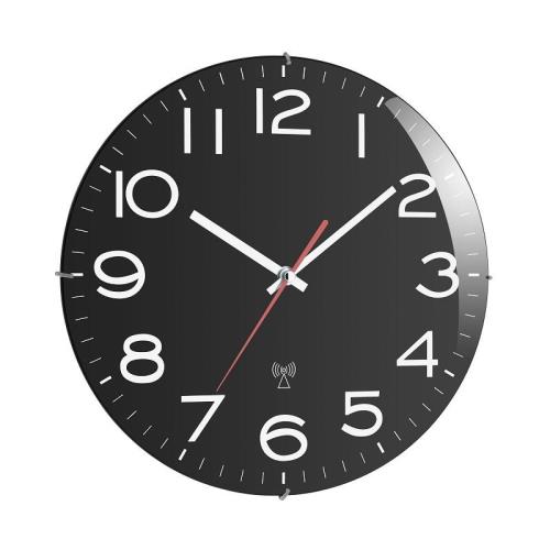60.3509 TFA Rádiom riadené analógové nástenné hodiny, čierne