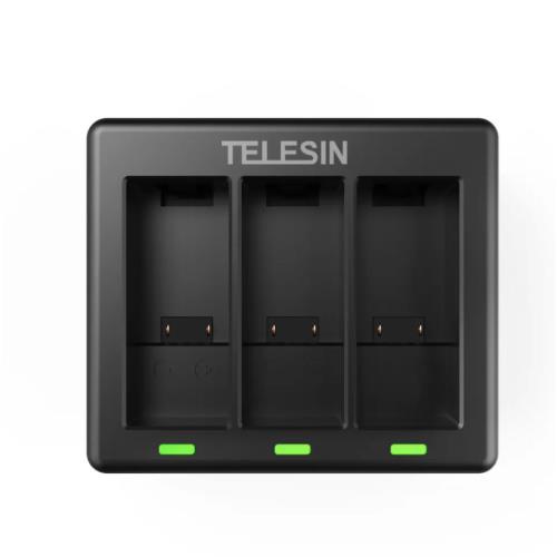 Telesin 3-slot nabíjačka na GoPro Hero 9 / 10 / 11 / 12, čierna TEL71012