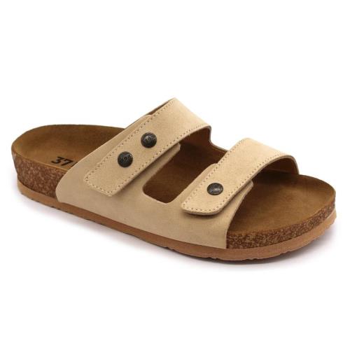 Leon 4050 Dámska zdravotná korková obuv s prackou 38 - 24,5cm, béžová, 2,0 cm