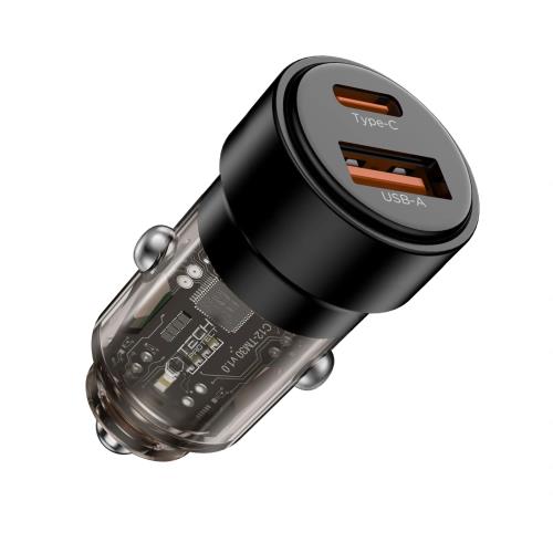 Tech-Protect CC03 autonabíjačka USB / USB-C 75W PD, čierna