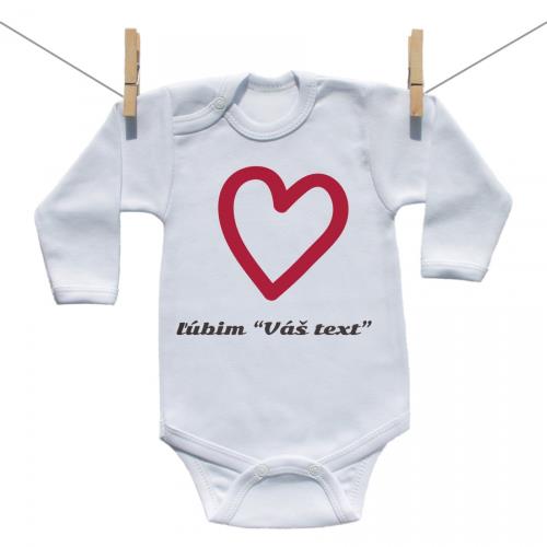 Boodyy Body s dlhým rukávom Ľúbim s vlastným textom 80 (9-12 mesiacov)