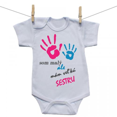 Boodyy Body s krátkym rukávom Som malý ale mám veľkú sestru 86 (12-18 mesiacov)