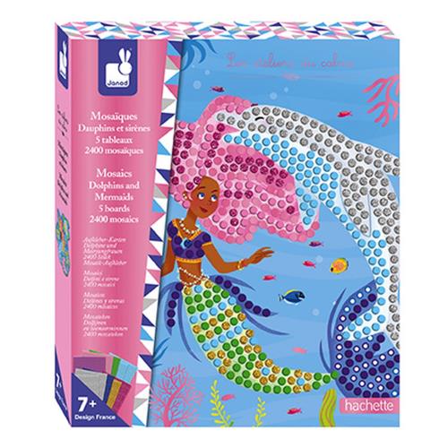 Janod Atelier Maxi Kreatívna sada Kreatívna sada Mozaika Delfíny a Morské panny 7+