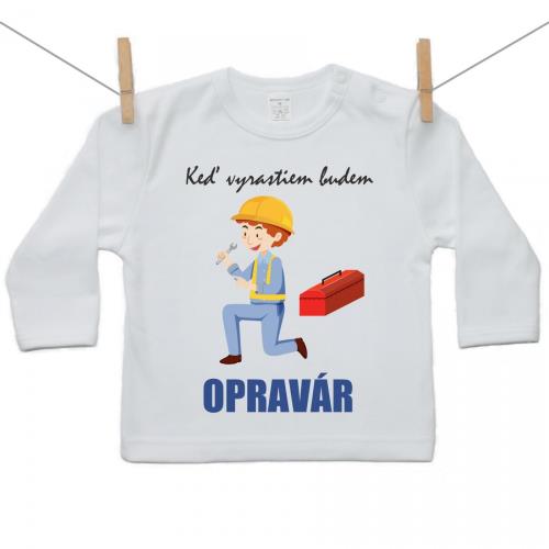 Boodyy Tričko s dlhým rukávom Keď vyrastiem budem opravár 140 (9-10 rokov)