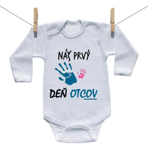 Boodyy Body s dlhým rukávom Náš prvý deň otcov (dievča) 56 (0-2 mesiace)