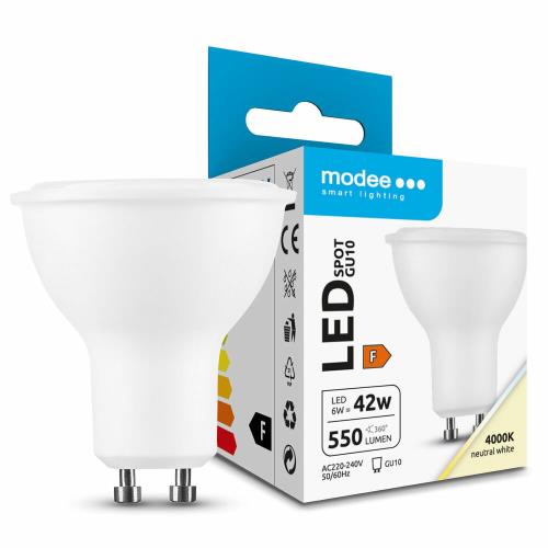 Modee Lighting LED Spot Alu-Plastic GU10 6W 550 lm neutrálna biela (MLGU10P4000K6W)