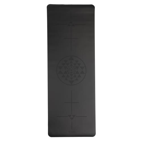 Bodhi PHOENIX YANTRA Tribal protišmyková PU joga podložka čierna 185 x 66 cm x 4mm