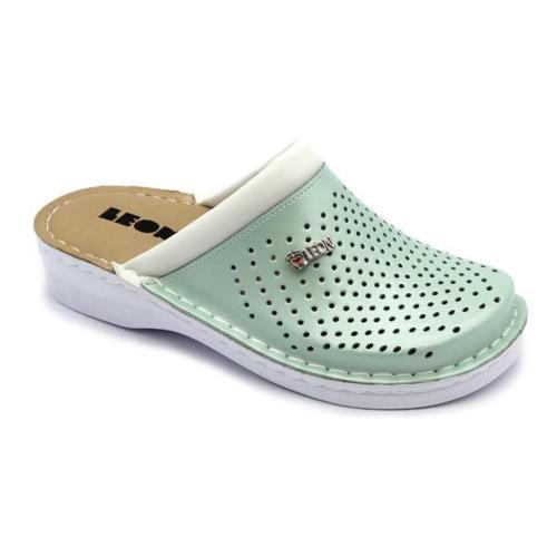 Leon V262 Dámska pracovná celokožená zdravotná obuv 41 - 26cm, zelená, 3,5 cm