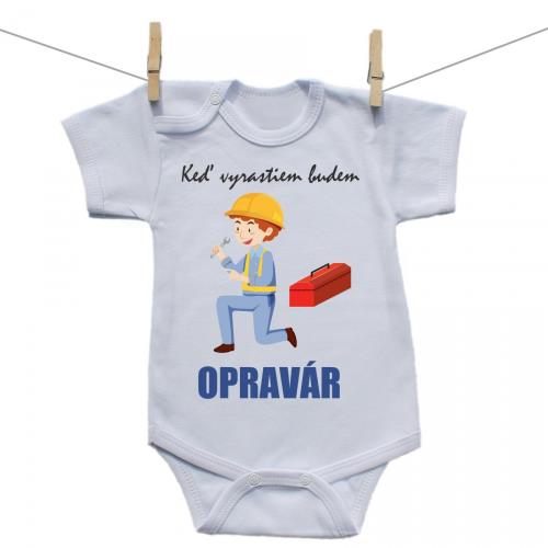 Boodyy Body s krátkym rukávom Keď vyrastiem budem opravár 92 (18-24 mesiacov)