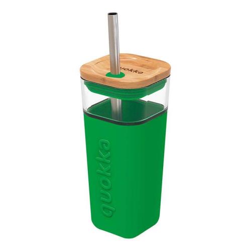 Quokka Liquid Cube pohár so slamkou 540 ml, green QUO400614