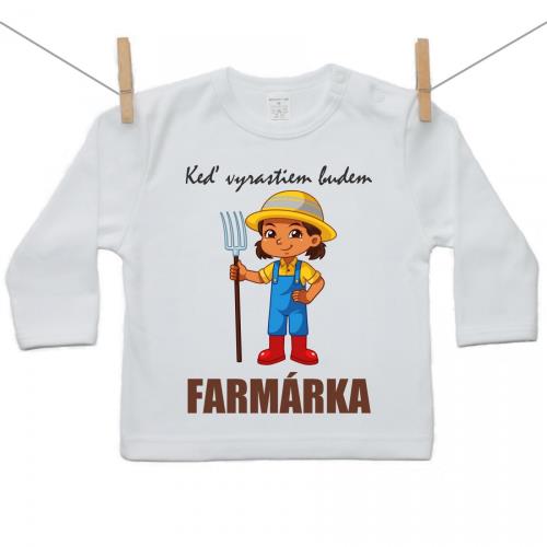 Boodyy Tričko s dlhým rukávom Keď vyrastiem budem farmárka 92 (18-24 mesiacov) 2266-44499